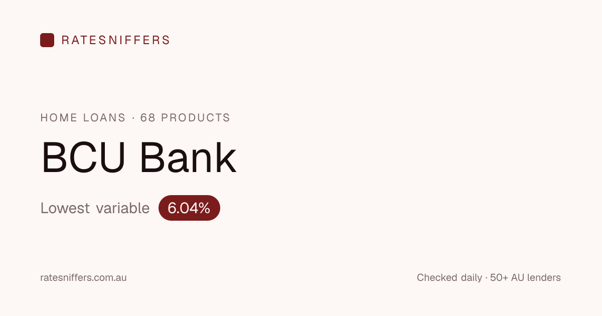 BCU Bank Home Loan Rates July 2026, from 5.99% | Ratesniffers