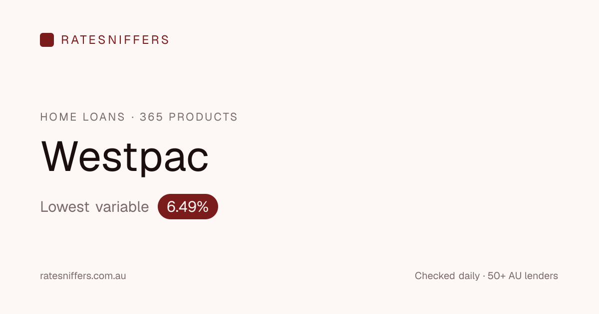 Westpac Home Loan Rates August 2026 | Ratesniffers