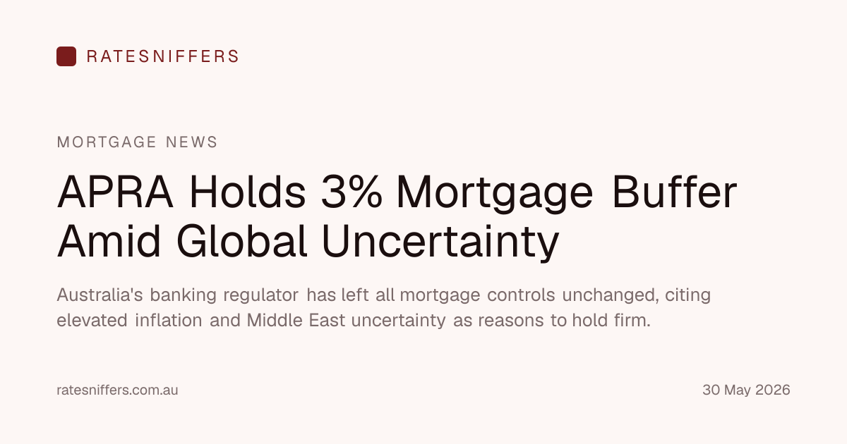 APRA Holds 3% Mortgage Buffer Amid Global Uncertainty | Ratesniffers